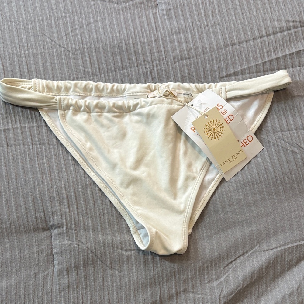 NWT RAMY BROOK Lana white bikini bottom size large summer beach swimming